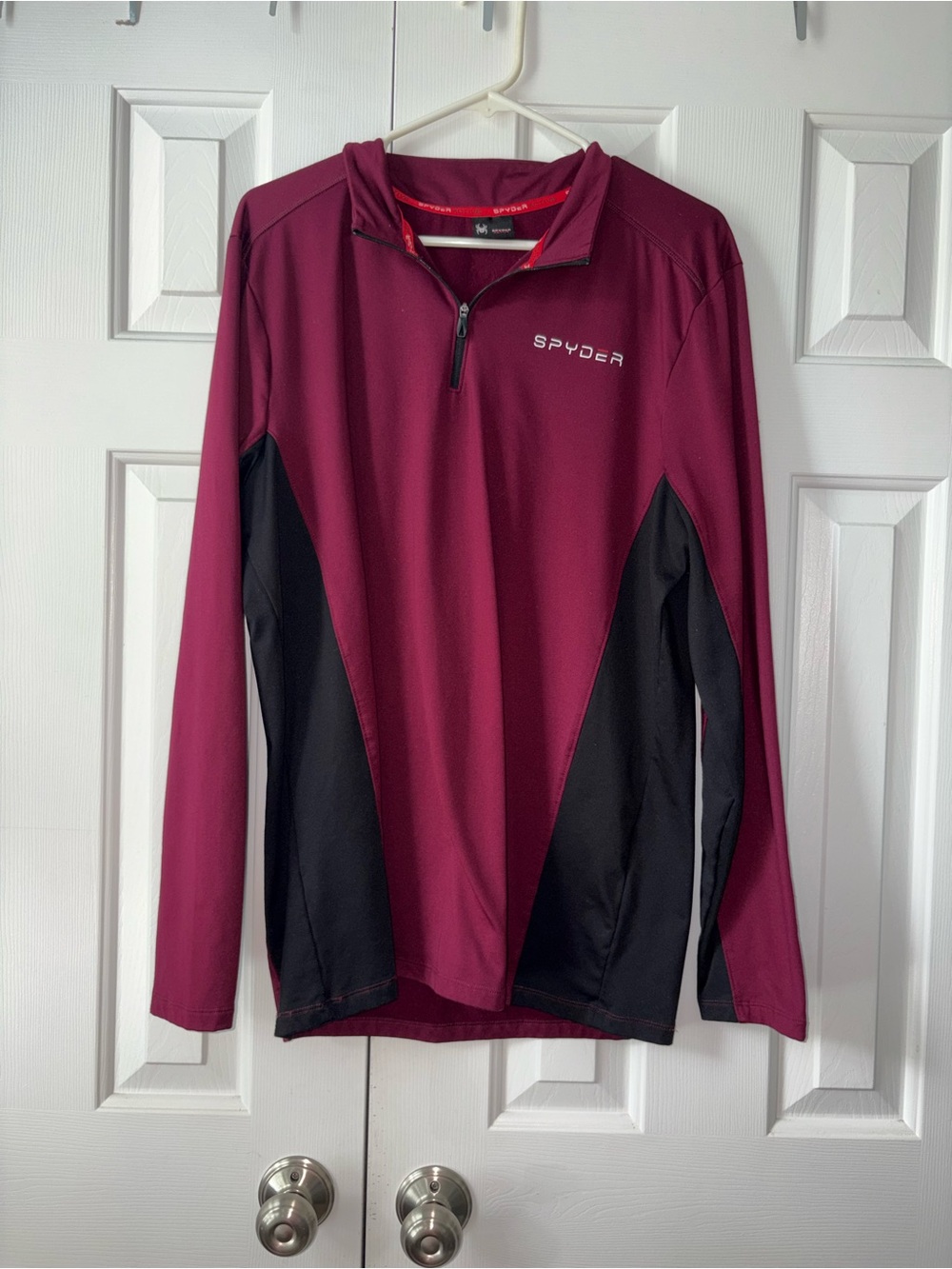 Spyder Men/womens Maroon and Black Half-Zip Pullover